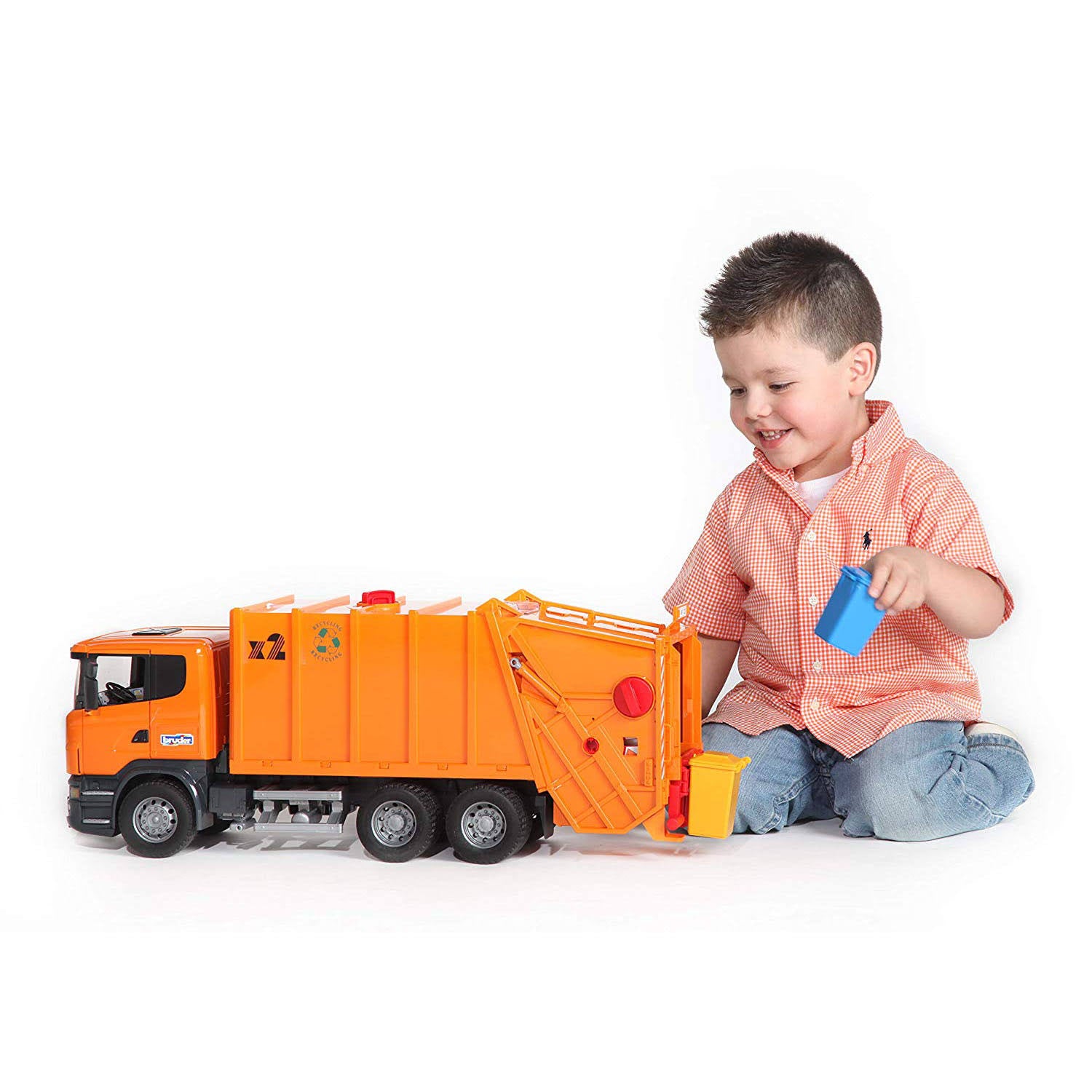 Orange Garbage Truck D29218