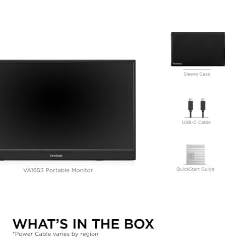16 Inch 1080p FHD IPS Portable Monitor with Built-in Stand and Protective Case K85863