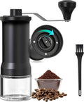 Adjustable Manual Coffee Grinder with Ceramic Burr Hand Crank Mill Black A3151