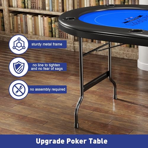 84" Foldable Blackjack Poker Table with Cup Holders C70259