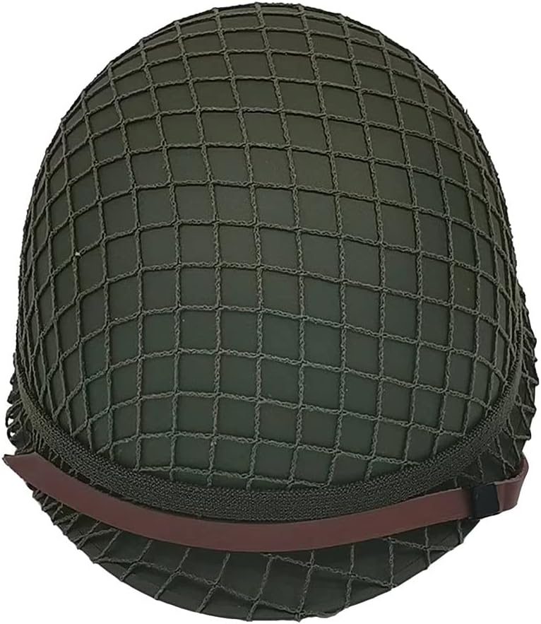 WW2 US Army M1 Helmet Steel Shell with Net Canvas Chin Strap Cat Eye Band H30725