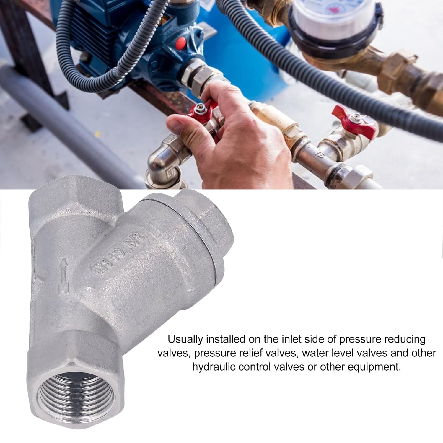 304 Stainless Steel Y Type Strainer Female Thread 3/8 Inch DN10 Filter Strainer W172