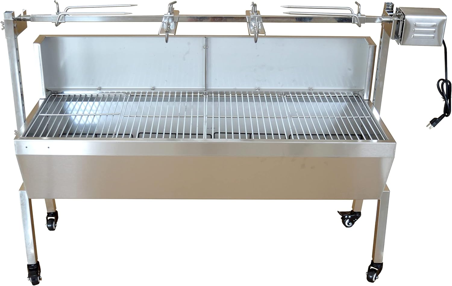 46 Inch Stainless Steel BBQ Charcoal Spit Rotating Grill Roaster D536