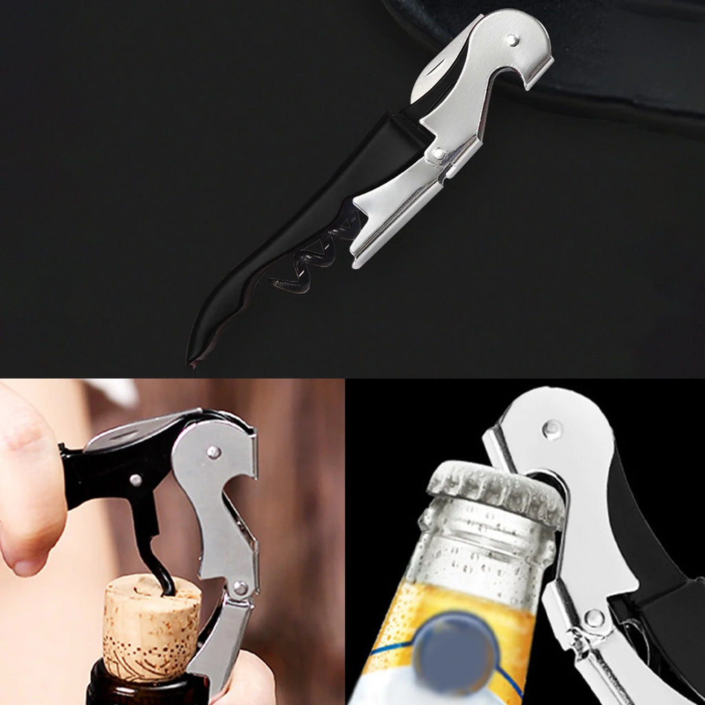 Manual Bottle Opener Double Hinged with Foil Cutter B897979