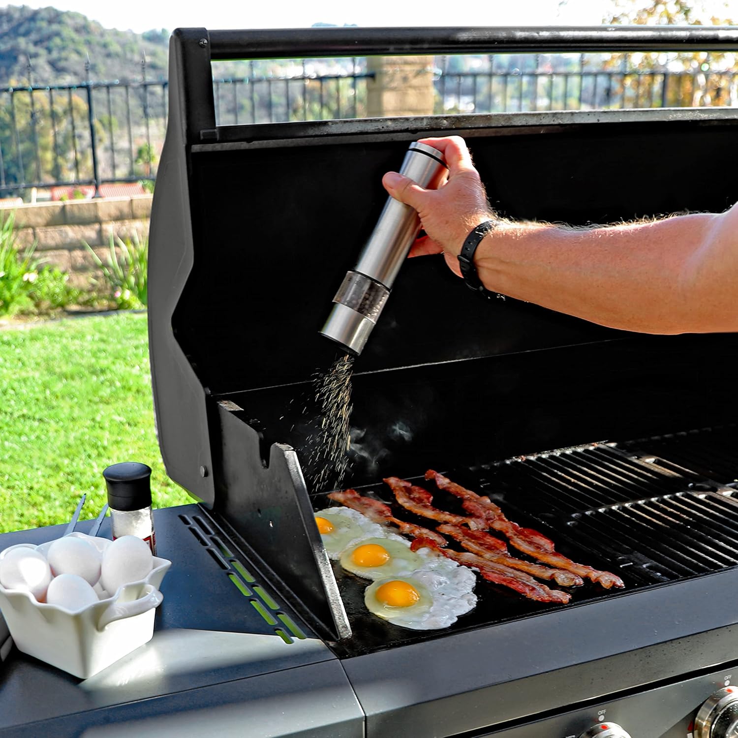 3-Burner Propane Gas BBQ Grill, Stainless Steel, Gray S47799