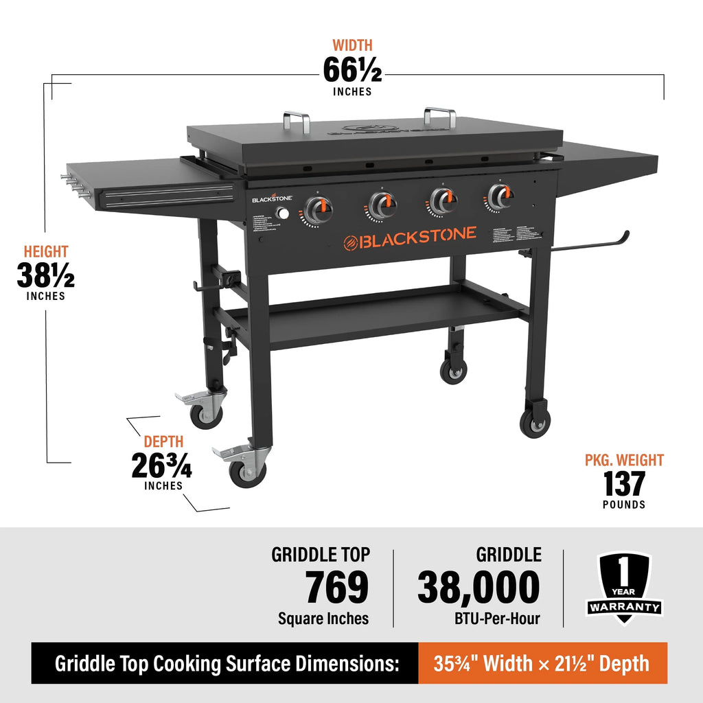 4-Burner 36 Griddle Cooking Station with Hard Cover Z86455
