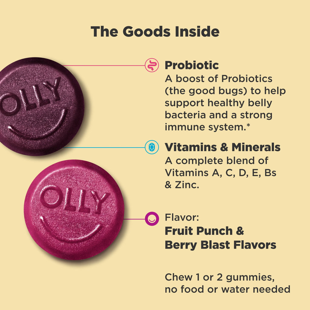 Kids Multivitamin Probiotic Gummy, Berry, 100 Ct K7613