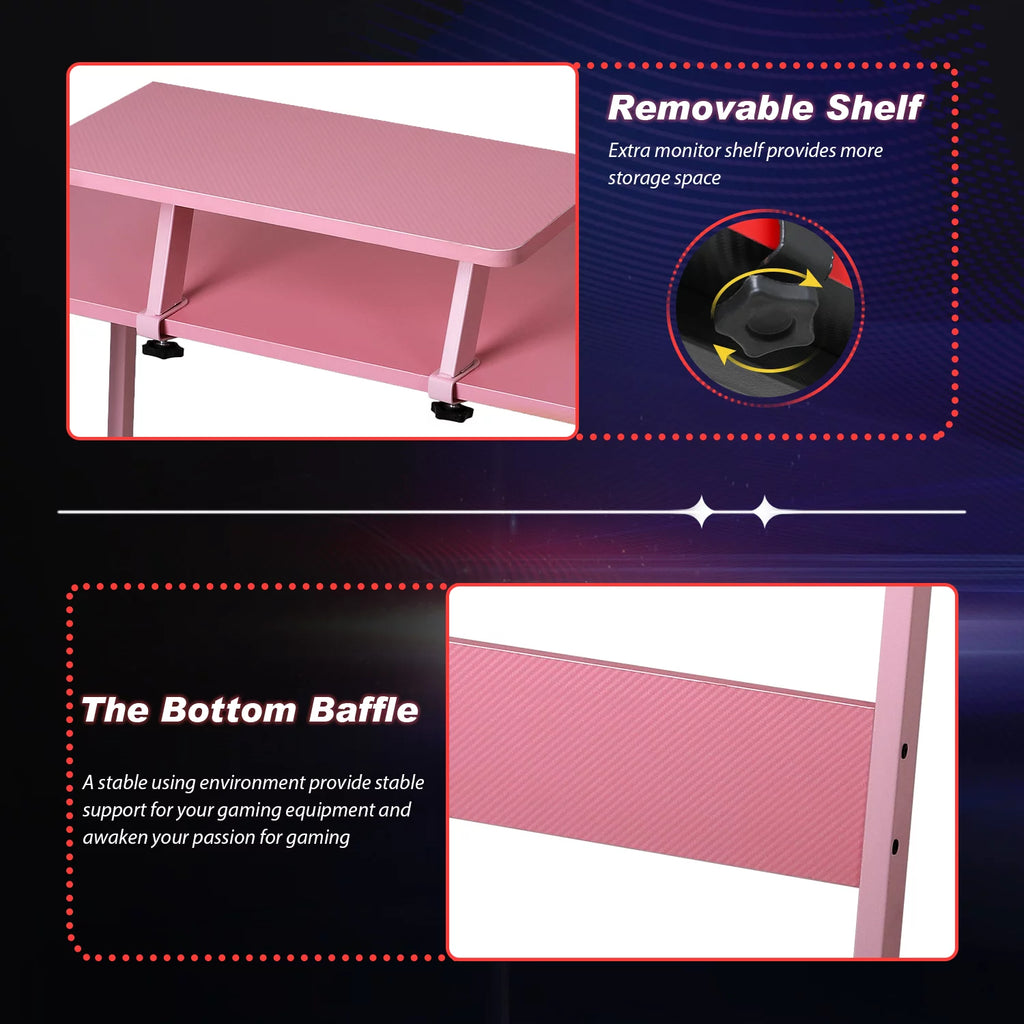 Pink L Shaped Desk L1419