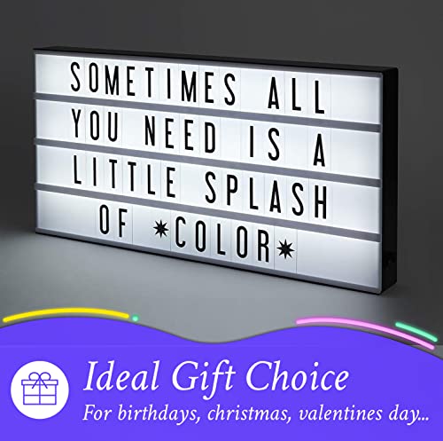 Mini Rainbow Color Changing Light Up Letter Board Sign with 100 Letters and Symbols, 3 Modes, 8"x6" E828409