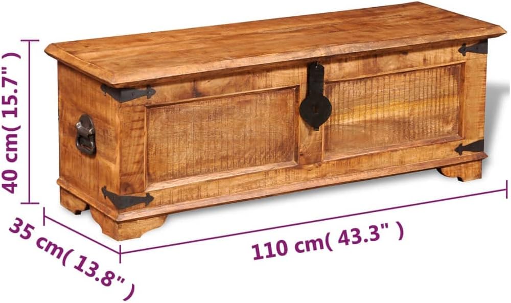 Solid Wood Storage Chest 43.3" x 13.8" x 15.7" U599