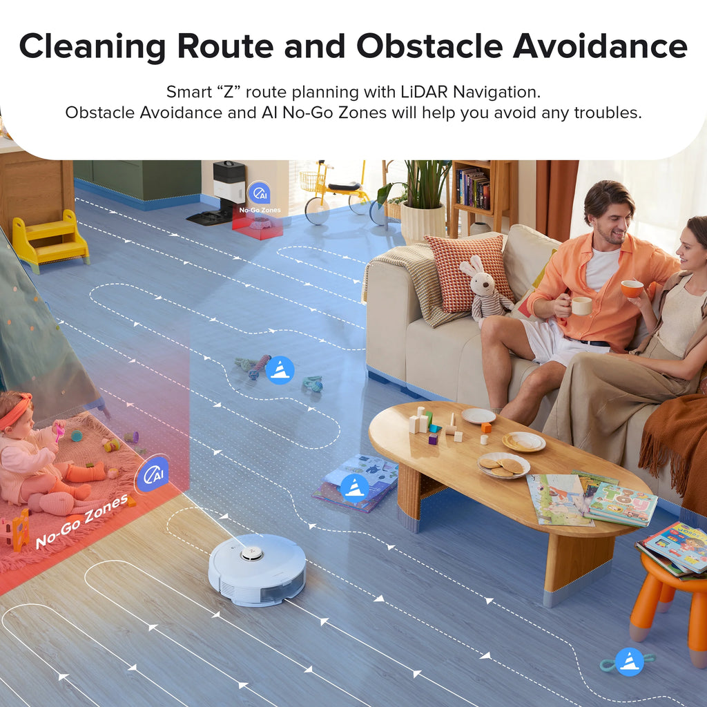 Robot Vacuum and Mop with Self-Emptying, LiDAR Navigation, 5500Pa Suction Power A49854