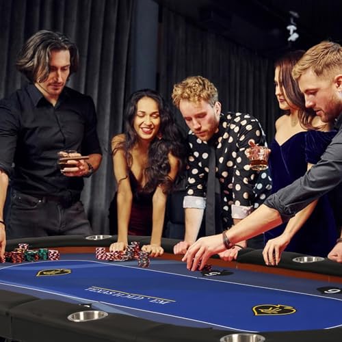 84" Foldable Blackjack Poker Table with Cup Holders C70259
