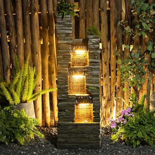 37.4 inches Tall Freestanding Fountain with LED Lights F8989