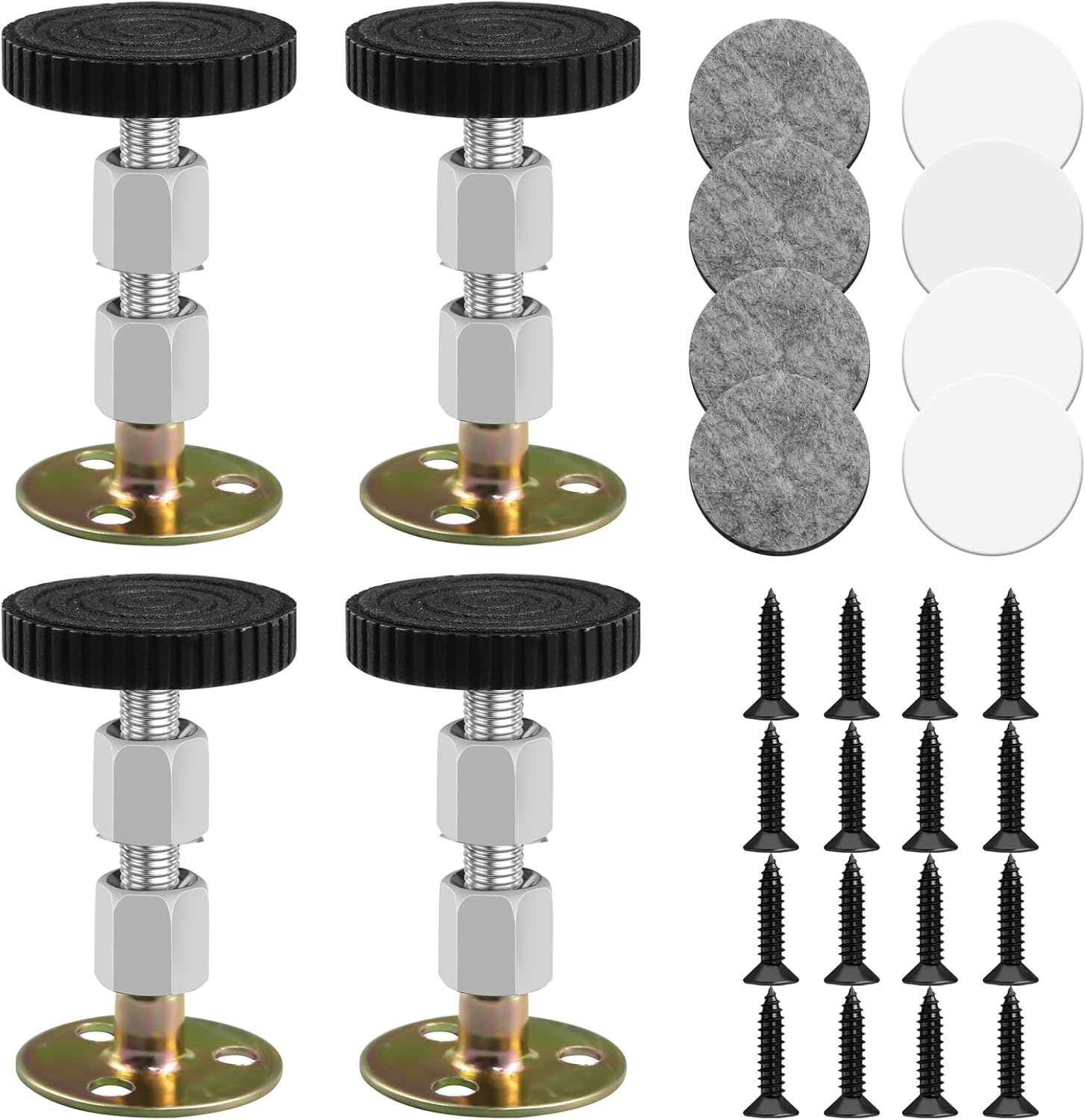 4 Pcs Adjustable Furniture Legs with 16 Thread, 64-87mm S290