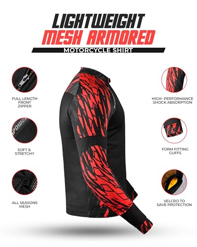 Motorcycle Mesh Shirt with CE Certified Protective Padded Armors M267