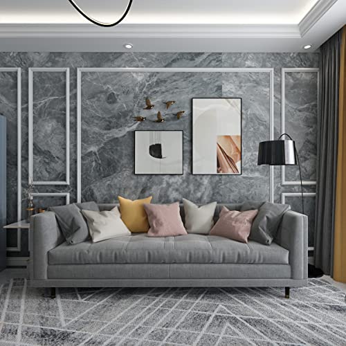 Grey Matte Marble Peel and Stick Contact Paper 31.5x354inch G6718
