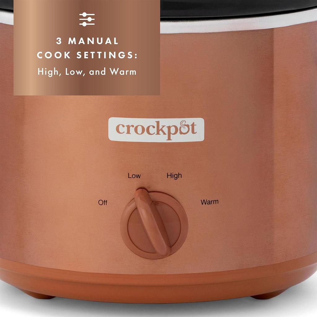 3 Quarts Manual Slow Cooker with Removable Stoneware Bowl Z76616