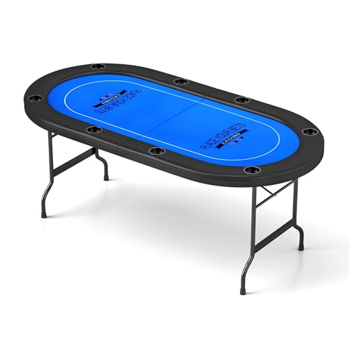 84" Foldable Blackjack Poker Table with Cup Holders C70259