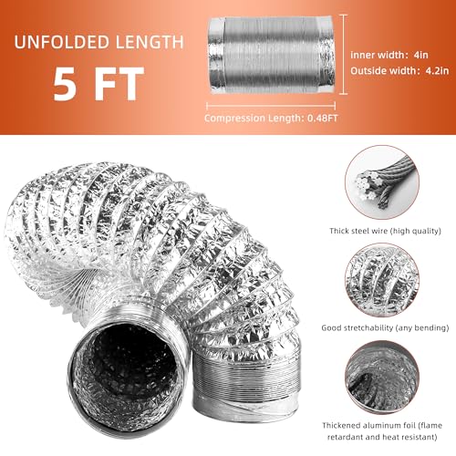 Indoor Dryer Vent Kit with 4-Inch Proflex Duct, White R552043