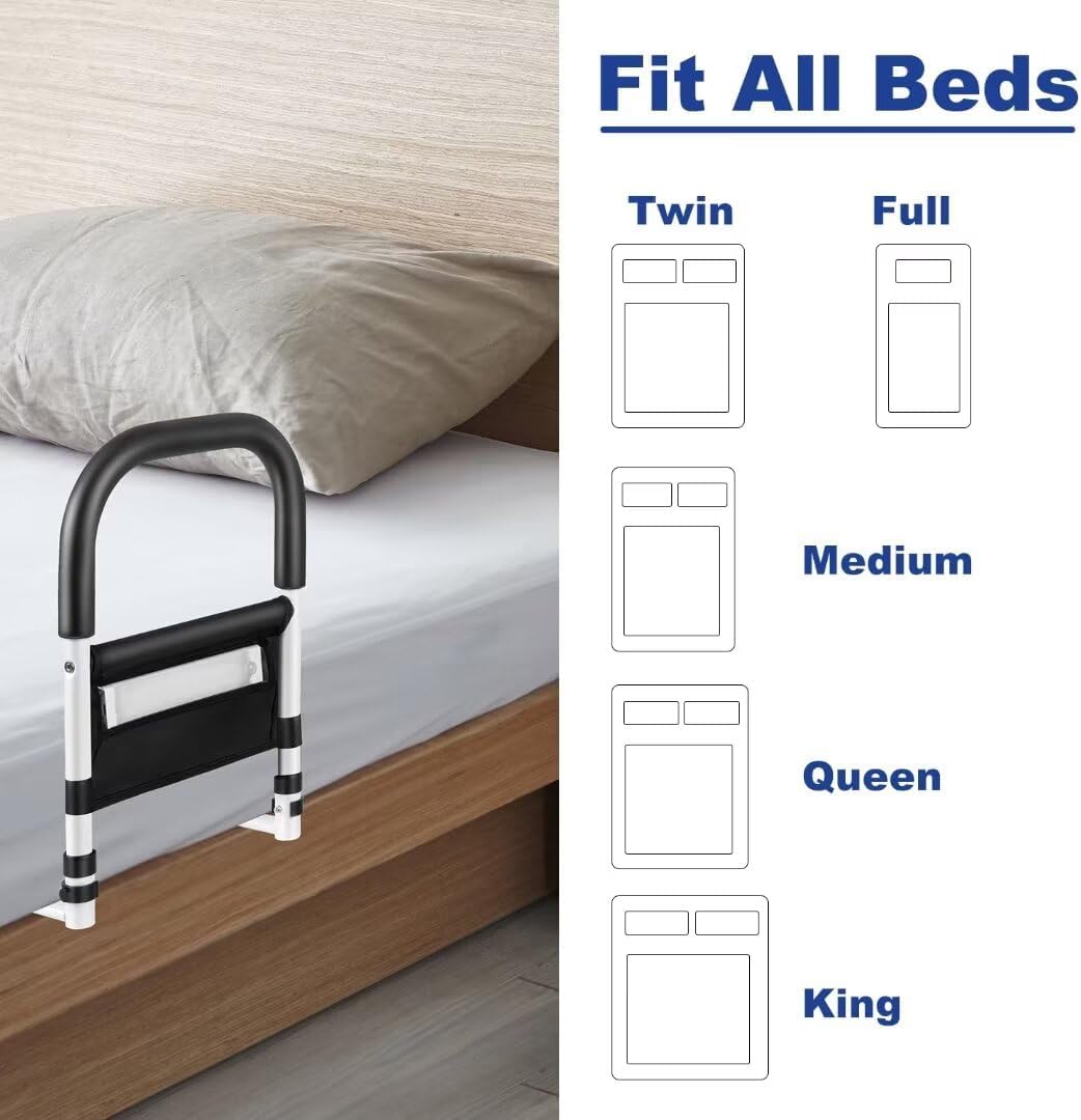 Bed Rail with Motion Light, Non-Slip Handle, Storage Pocket K730866