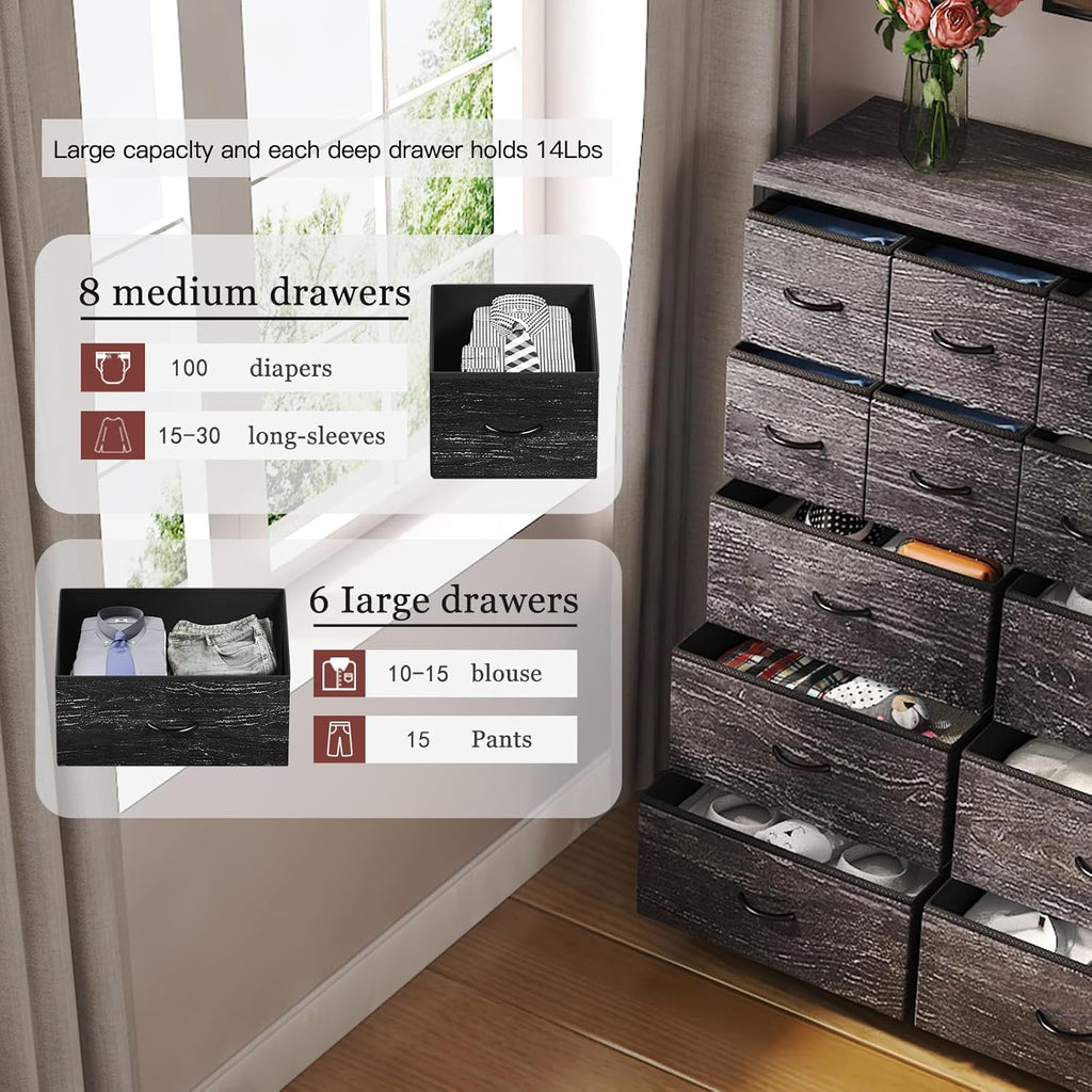 14 Drawer Tall Fabric Dresser N62875