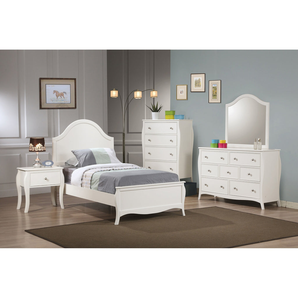 White Panel Bed Twin J334
