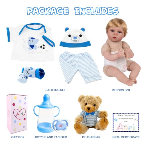 22 inch Lifelike Baby Doll with Feeding Accessories Doll Set Q96677
