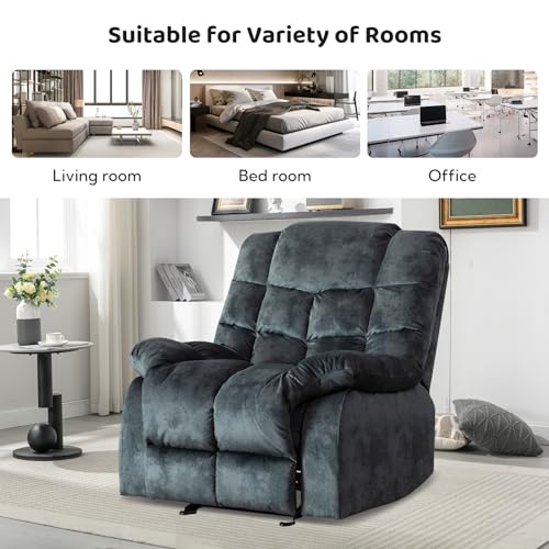 Soft Fabric Reclining Chair with Padded Backrest and Armrests Y703