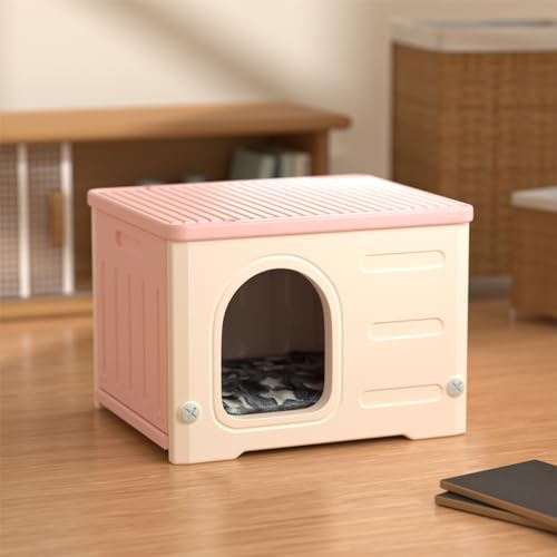 Green Stackable Plastic Cat House with Scratching Board & Cushion E5162