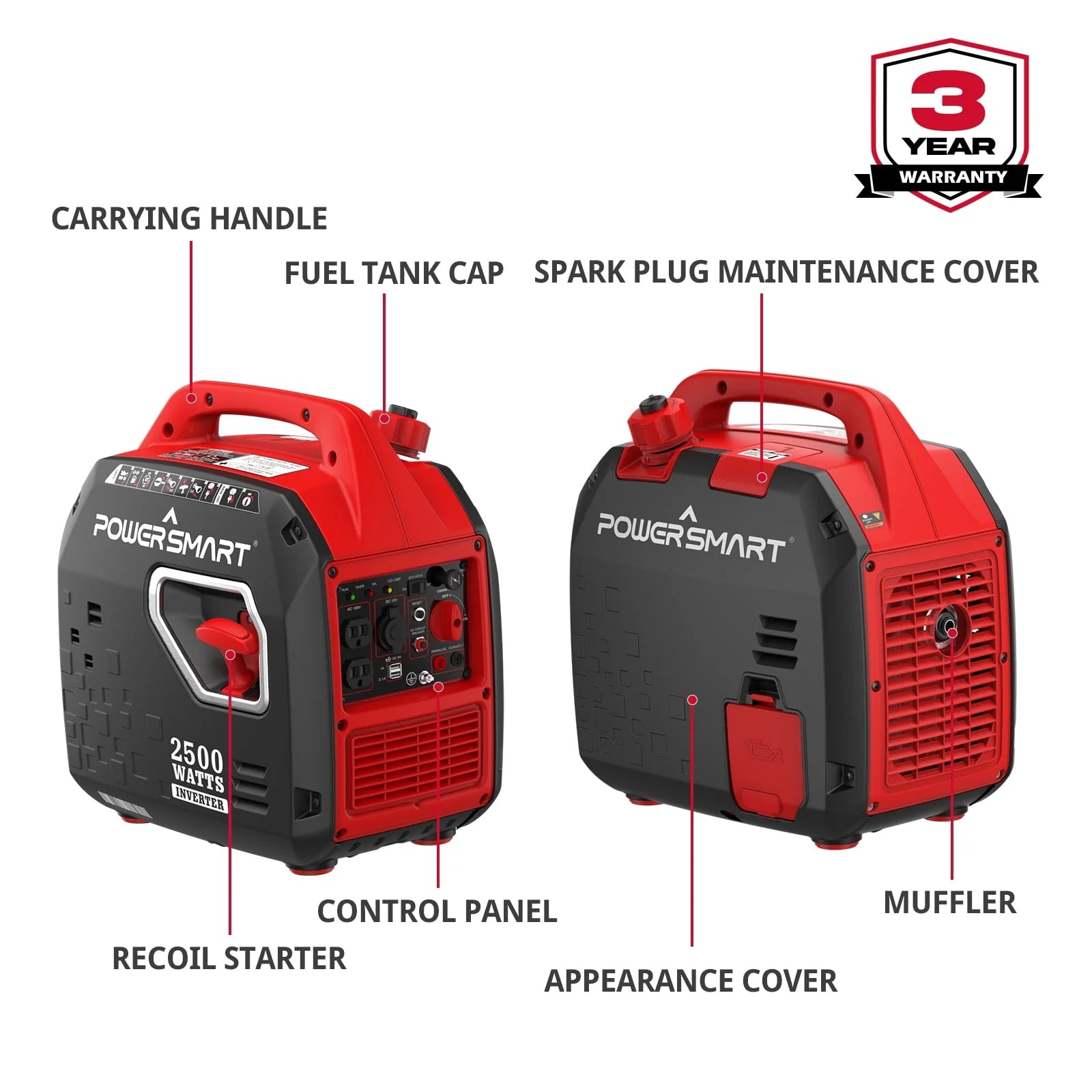 2500W Portable Inverter Gas Generator G3345