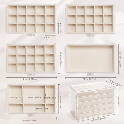 5 Drawers Clear Acrylic Jewelry Box N83926