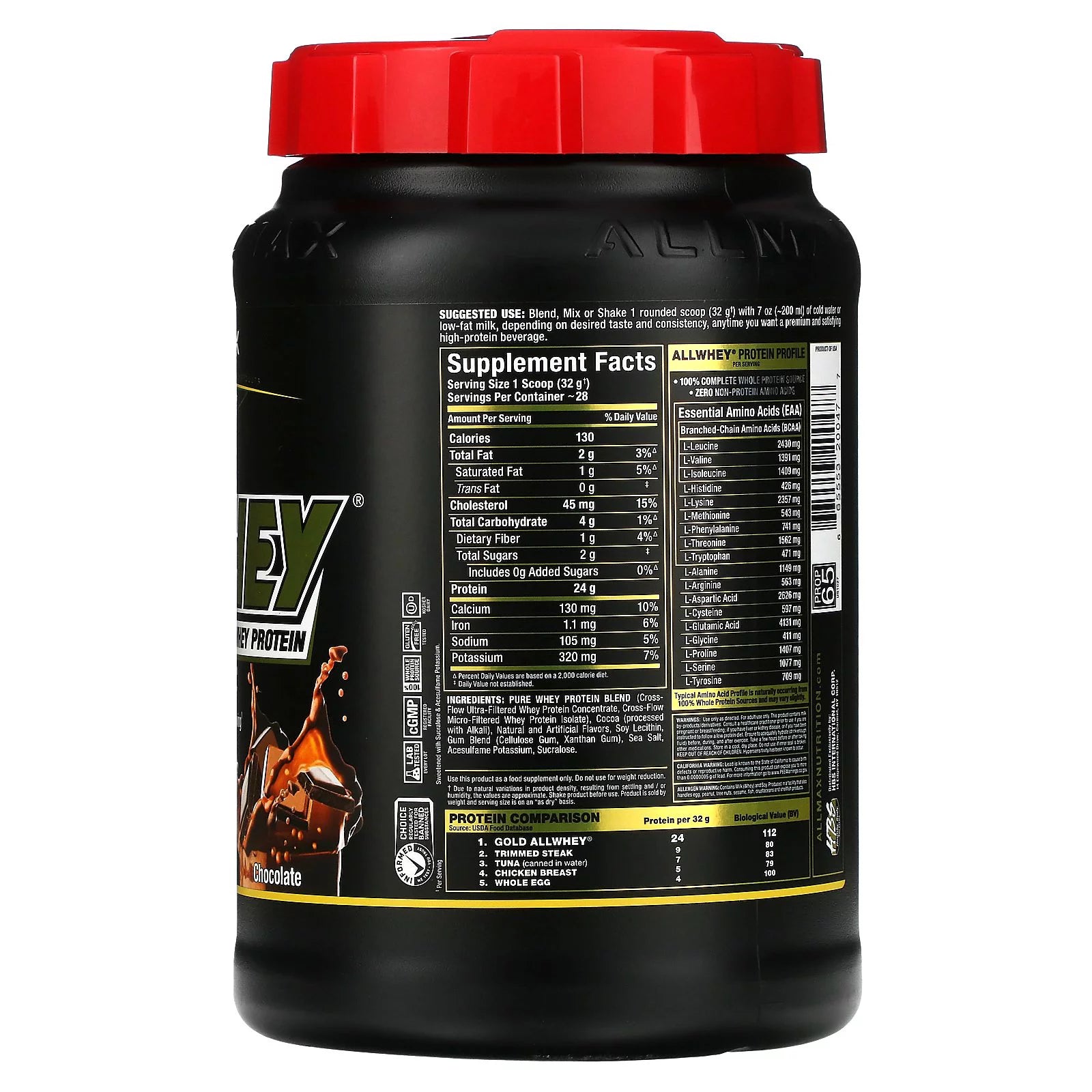 Chocolate Whey Protein, 2 lbs N4264
