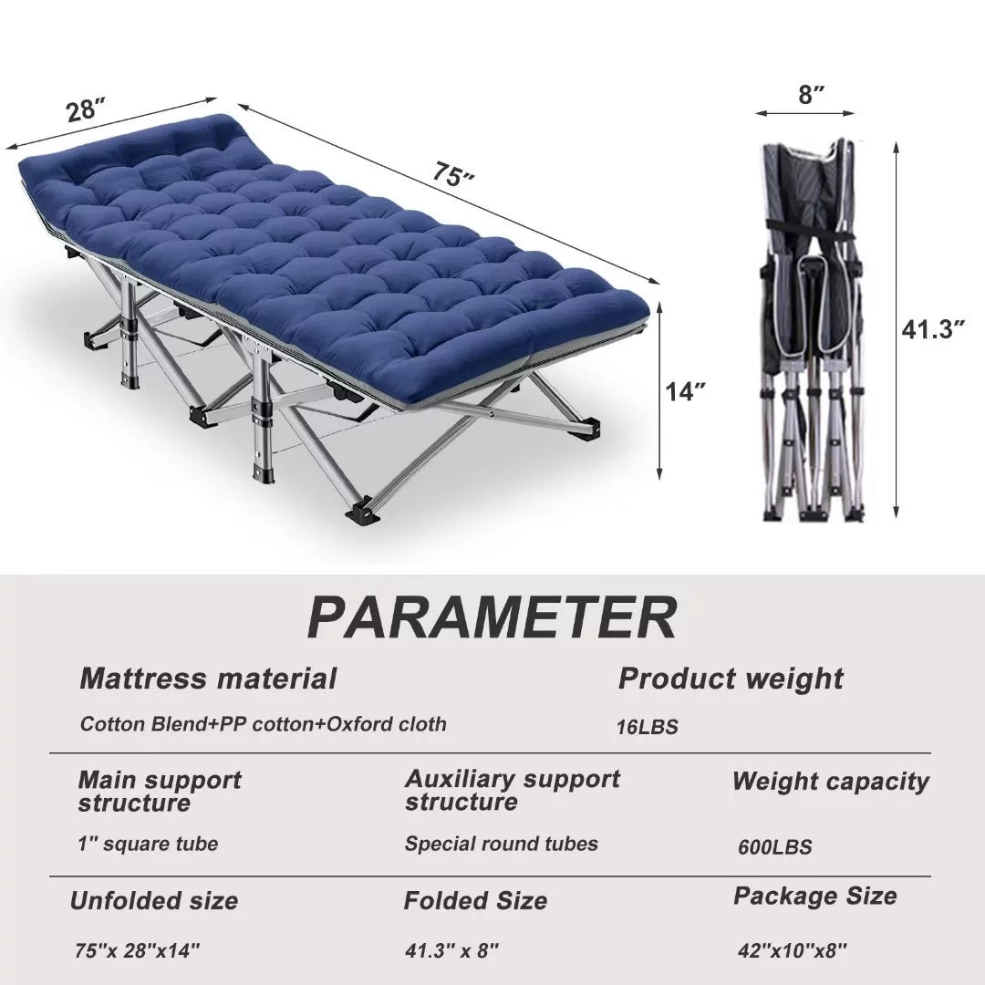 2 Pack Folding Camping Cot with Carry Bag M442553