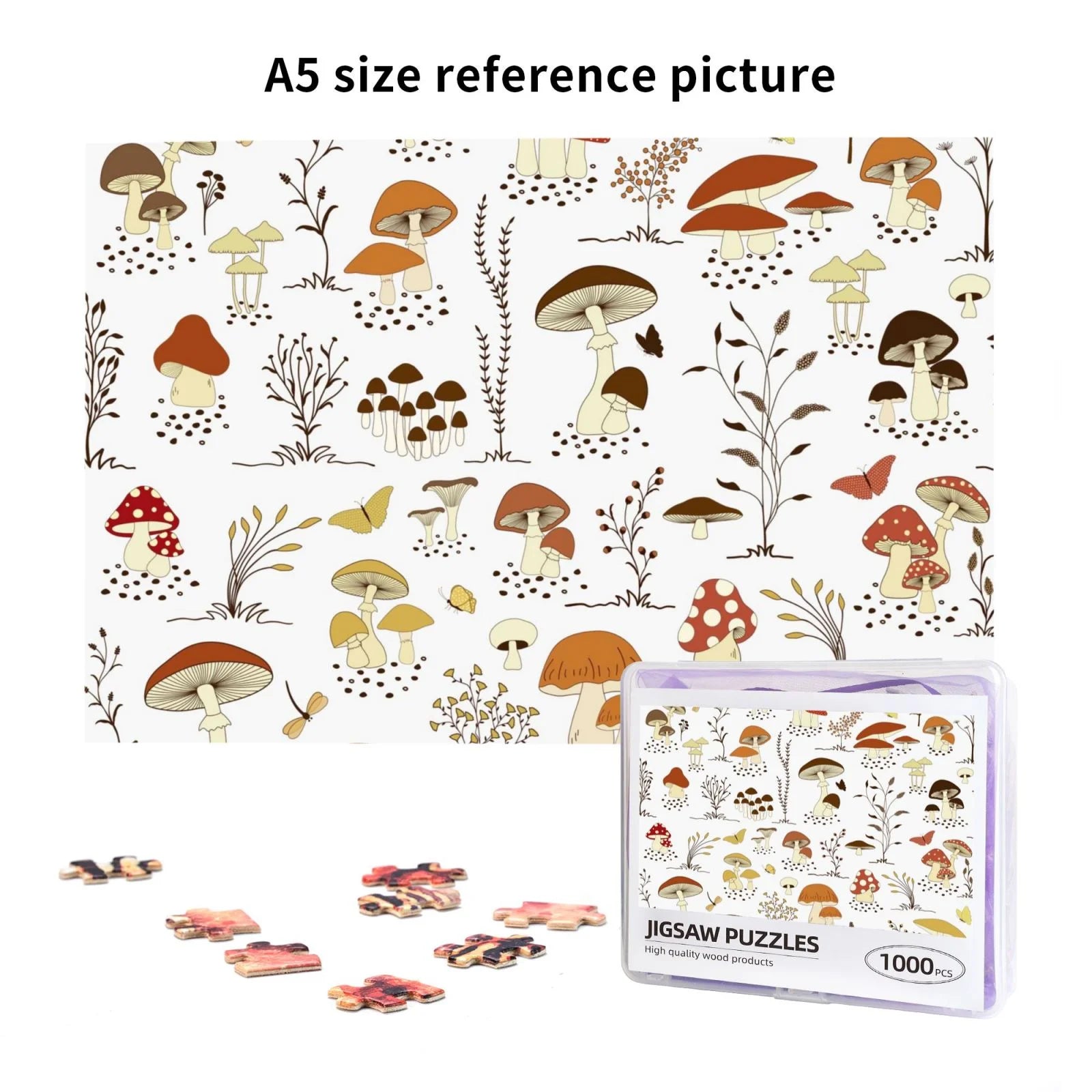 1000 Pieces Jigsaw Puzzles Mushrooms And Butterflies N28496