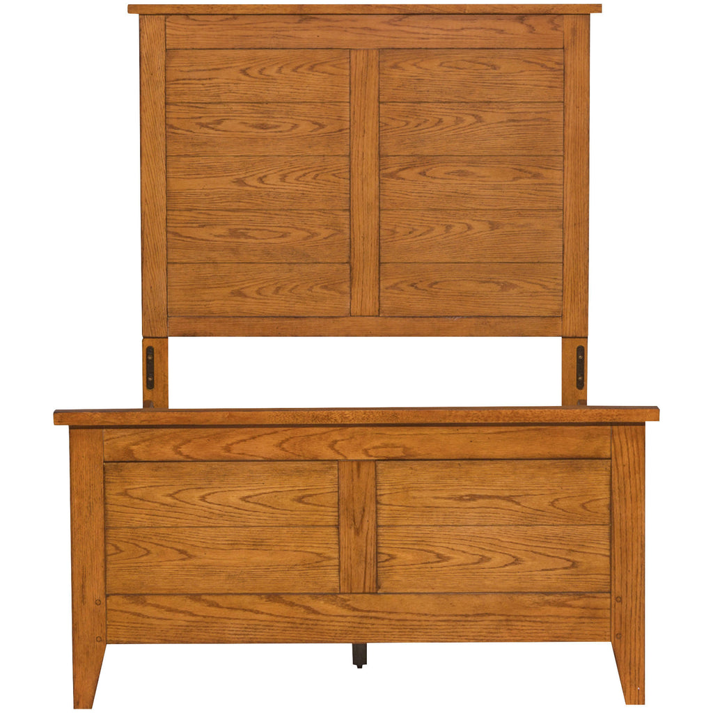 Twin Panel Bed in Aged Oak L5074