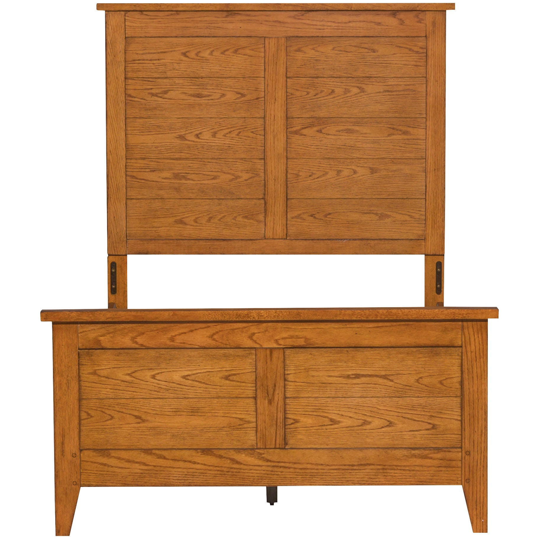 Twin Panel Bed in Aged Oak L5074
