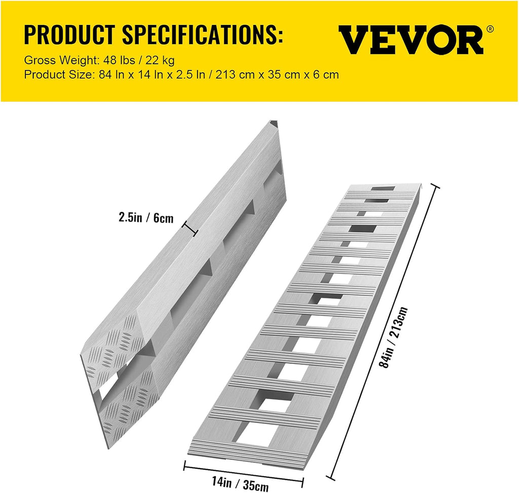 84x14 Inch Aluminum Ramps 1 Pair E8134