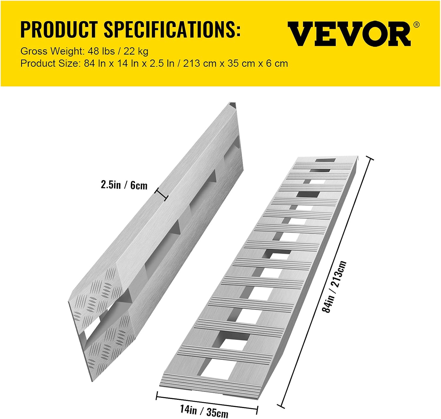 84x14 Inch Aluminum Ramps 1 Pair E8134