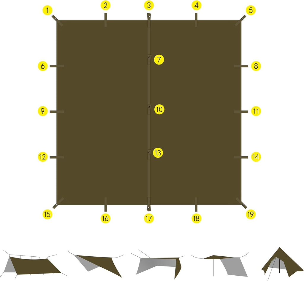 70D Nylon 10''X10'' Waterproof Camping Tarp I138
