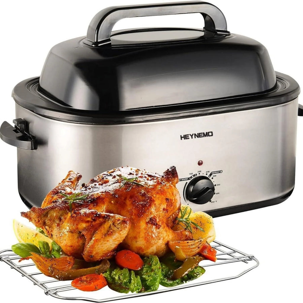 24 QT Stainless Steel Electric Roaster Oven with Self-Basting Lid F313621