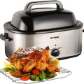 24 QT Stainless Steel Electric Roaster Oven with Self-Basting Lid F313621