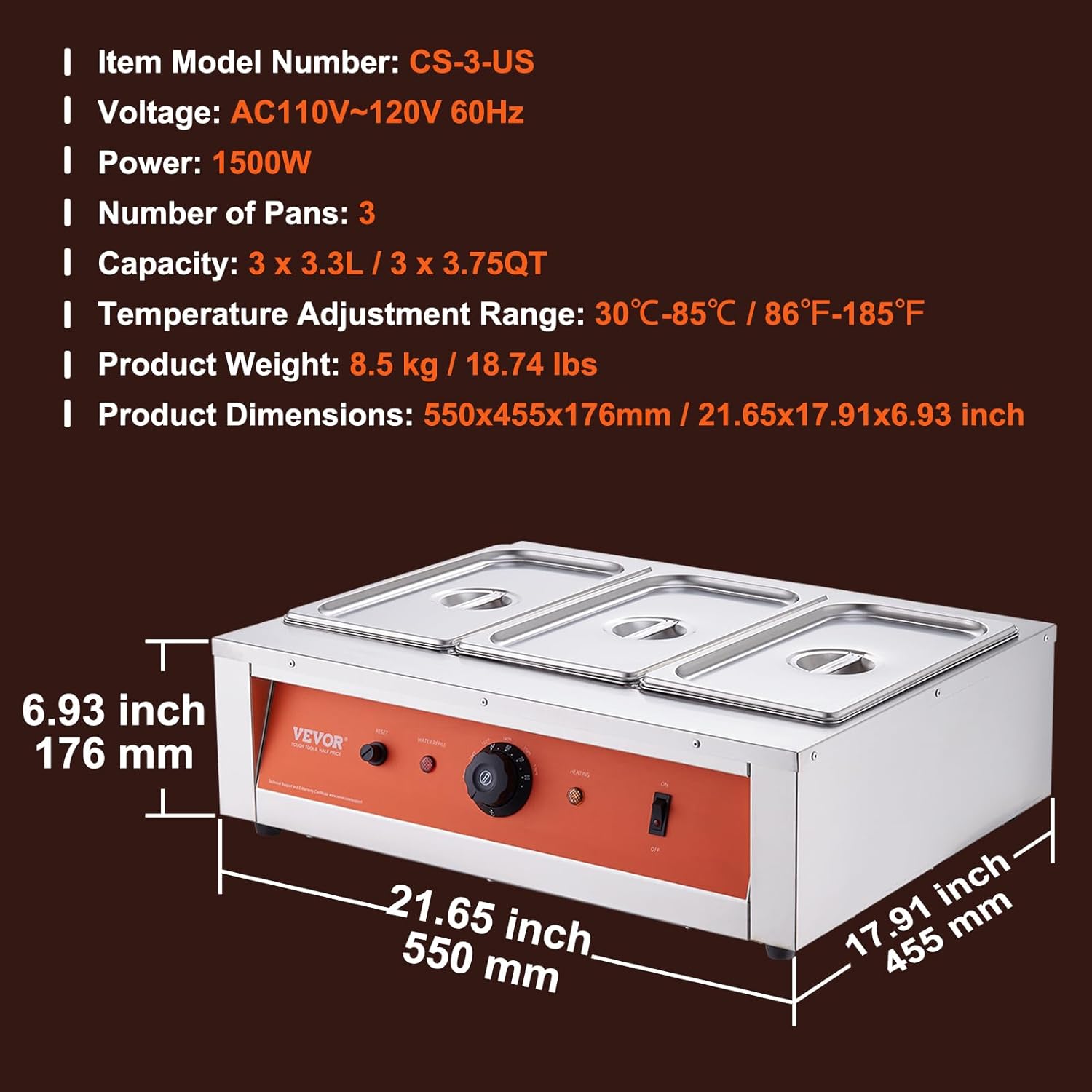 26.5 Lbs 3 Tanks Stainless Steel Electric Chocolate Tempering Machine N843465
