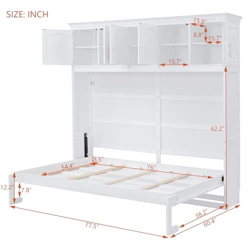 Full Size Murphy Cabinet Bed with Drawer Y605