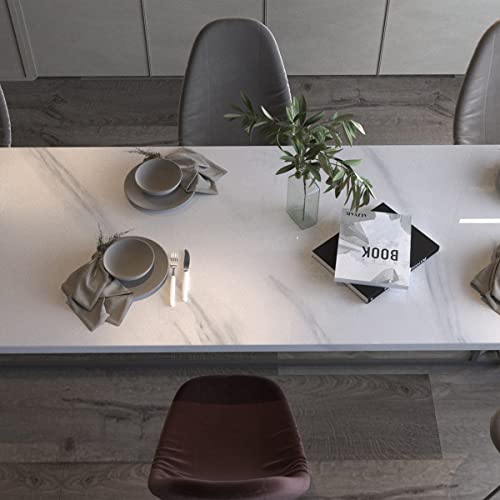 Large White Marble Wallpaper Peel Stick 31.5x591inch Waterproof Self-Adhesive Contact Paper Y763617