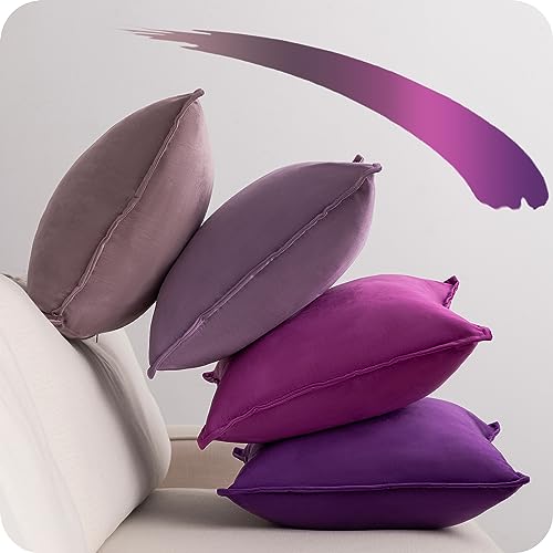 12x20 Inch Set of 4 Velvet Throw Pillow Covers E5616