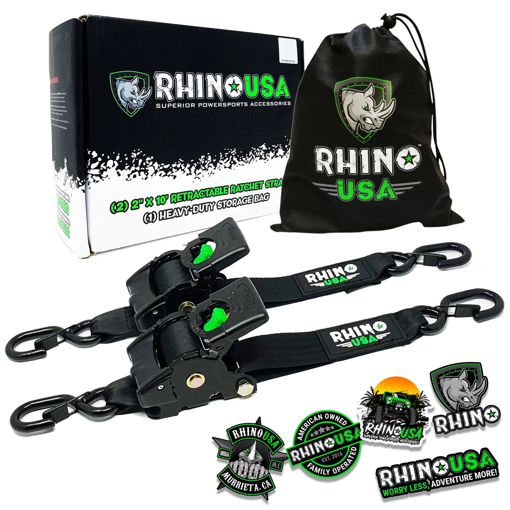 2" x 10' Retractable Ratchet Straps (2-Pack) I787