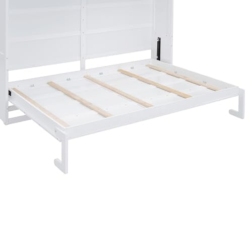 Grey Full Size Solid Wood Murphy Bed I71887
