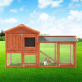 Orange Wooden Rabbit Hutch with Removable Tray & Ramp A5114