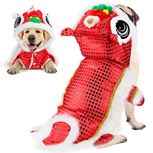 Red Lion Dance Dog Costume Hoodie (2X-Large) Z355