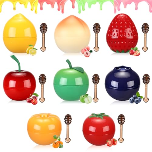 6 PCS Mini Strawberry Lemon Peach Cherry Moisturizing Lip Sleeping Mask Set Y763975